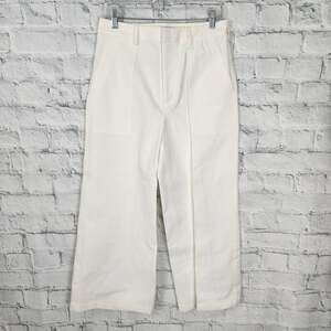 Pearl by lela rose ellie stretch Pants Sz 6 wide leg cropped off white A24C